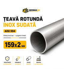 Teava rotunda inox sudata AISI 304, 159 x 2 mm, 6 metri